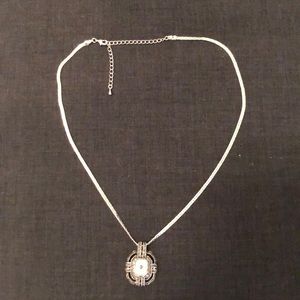 Silver chain and opal pendant